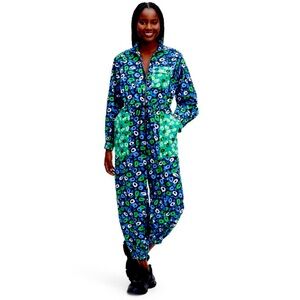 DVF for Target Collab Women's Nylon Jazz Dot Green Sports Jumpsuit - sz Medium